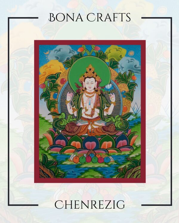 Chenrezig thanka in Nepal